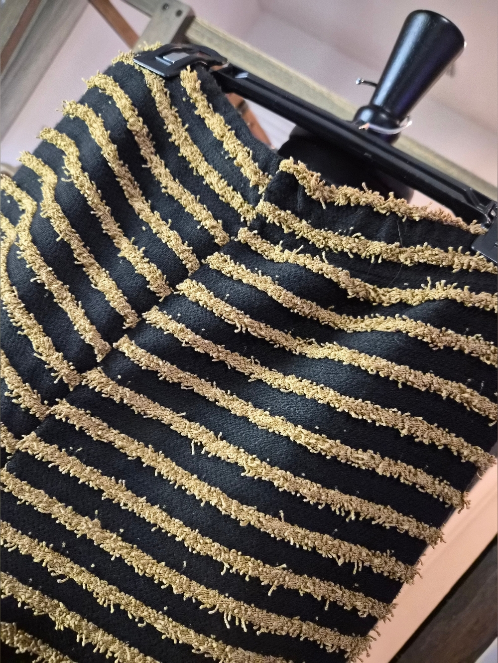 Furry Brown & Black Striped High-Waist Flare Leggings - Picture 7 of 12